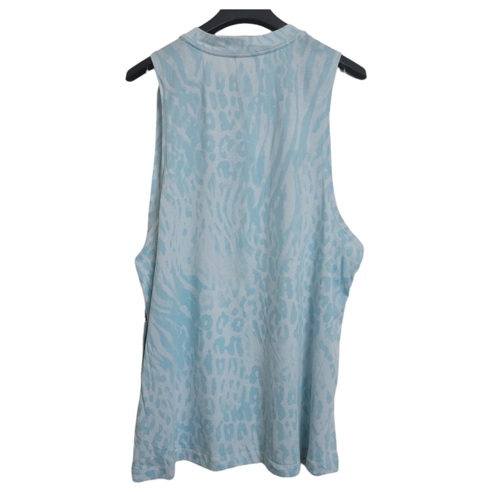 Calvin Klein Blue Leopard Zebra Animal Print Soft Modal Cotton Tank Top L - Picture 2 of 6